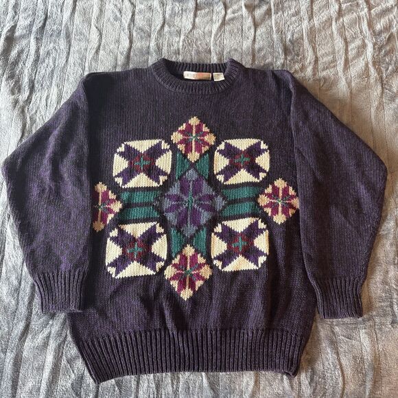 Northern Isles purple heavyweight crew neck pullover sweater mens Medium - Picture 1 of 4